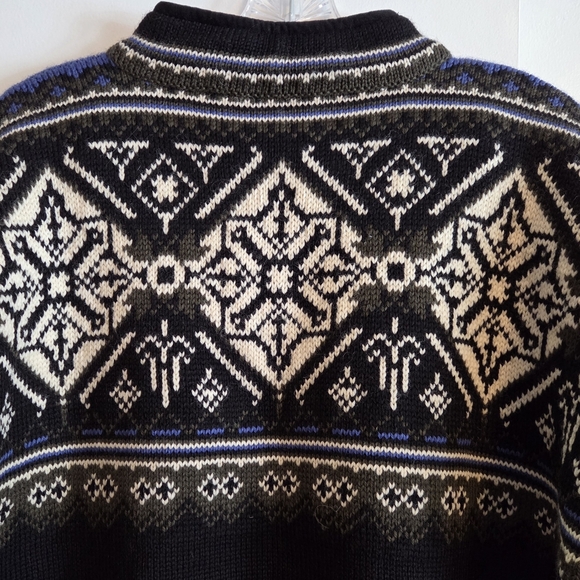 DALE OF NORWAY Nordic Quarter Zip Ski Sweater Wool Large - Picture 5 of 8